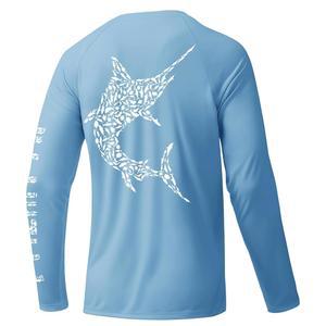 남성용 팔미스 낚시 셔츠 자외선 차단 긴팔 T UPF 50+ 퀵 드라이