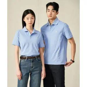 매장정품 빈폴 BEANPOLE MEN [Essential] 남녀공용 수피마 코튼 피케 티셔츠 스카이 블루 (BC5242E11Q) BC5