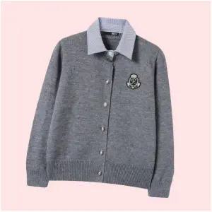 BNX 59 ㅣ 스트라이프 카라 배색 자수 가디건 카디건 상의 BX4CD001L0 4490994