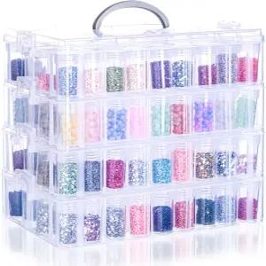 메라티아 다이아몬드 페인팅 보관 용기 200개의 슬롯이 있는 4단 구슬 정리함 DIY 아트 액세서리를 위한