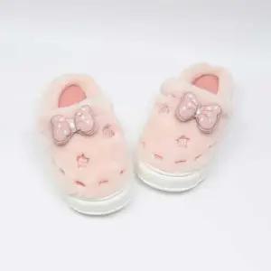 겨울 EVA 여자 털슬리퍼 따뜻한 리본 방한실내화