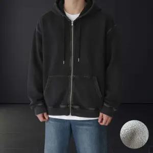 히터스 합포 양털기모 오버핏 무지 후드집업 ON-JUA-QWFLACDA