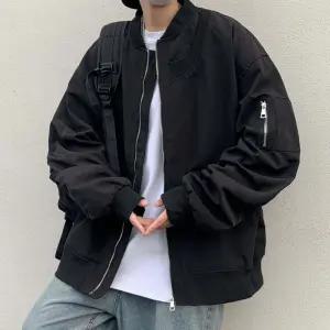 남성 오버핏 블루종 라운드넥 캐주얼 재킷 ON-JUA-QWCC8AD3