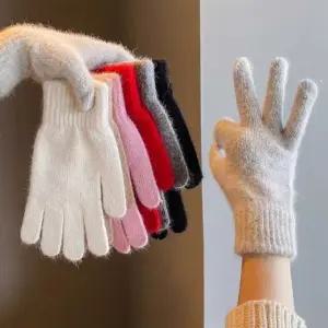 크리스마스 겨울 선물 용 니트 토끼털 장갑 여자 코디