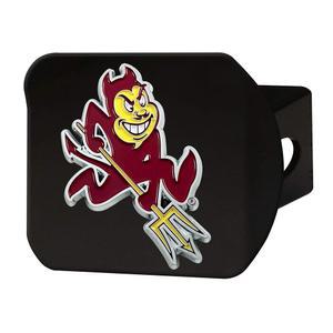 FANMATS 24995 애리조나 주립 선 데블스 블랙 메탈 히치 커버 - 크롬 3D 로고 엠블럼 u2013 트럭, SUV, 자동차에 쉽게 설치할 수 있는 컬러 다이 하드 NCAA 팬에게 이상적인 선물