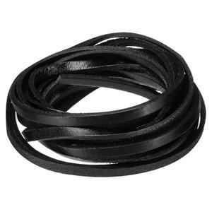 3MM 블랙 플랫 순정 가죽 코드 5야드 로프 두꺼운 스트립 브레이딩 스트링 공예 보석 제작 신발끈 팔찌 구슬 모양 및 스크랩