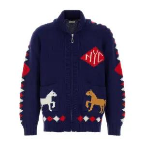 네이비 블루 다이아몬드 집업 가디건 MRS25KT015 BLMLT