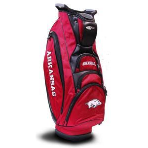 팀 골프 NCAA 아칸소 레이저백 빅토리 카트 백, 통합 듀얼 핸들 및 외부 퍼터 웰, 쿨러 포켓, 패딩 스트랩, 우산 홀더 탈착식 레인 후드가 있는 10방향