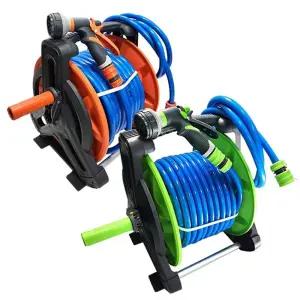 텃밭 8기능분사기+2중구조 프리미엄 릴 물호스13mmx22m 엉킴no 호수 유리창청소 간편
