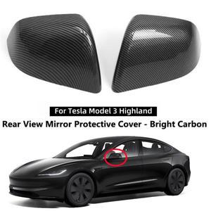 테슬라 호환 모델 3 하용 카본 파이버 자동차 백미러 커버 S 리어 뷰 장식 쉘 외장 액세서리
