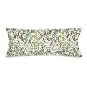 스프링 요추 베개 커버 14x36 빈티지 플로럴 롱바디 침대, 사이지 그린 야생화 식물 커버, 봉투 잠금 장식이 있는 소파, 침구용 농가 쿠션