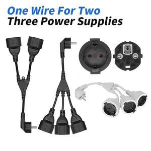 16A 1-23 EU 플매트 카펫 러그 전원 코드 분배기 유럽 표준 Y자형 연장 케이블 원형 발 수컷-암컷 연결선