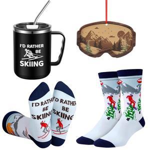 글리토퍼 3개 크리스마스 위한 남성 장식 스노보드 세트 날을 양말 머그잔 커피 선물 스키 나무 선물입니다 아빠의