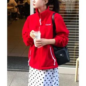 CGP 폴라플리스 집업 레드