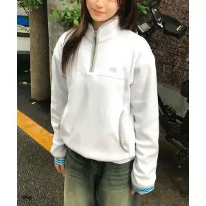 CGP 우먼 폴라플리스 하프 집업 멜란지그레이