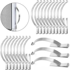 FLYZZZ 30개 납작한 코너 마운트 창문 스크린 클립 스크린용 스테인리스 스틸 텐션 스프링 흔들림 방지