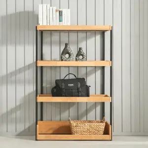 인우드가구 포트비 엘다 원목 4단 선반장 800