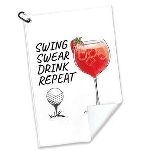 로비오와 스윙 스웨어 반복 폴리에스터와 코튼 혼방 프린트 골프 타월, 남성용 재미있는 액세서리, 팬을 위한 선물 아빠 엄마, 애호가 생일