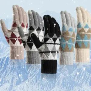 스웨이트장갑 토끼털장갑 마름모패턴 스마트 겨울장갑 여성장갑 터치장갑 5컬러 남녀공용 겨울