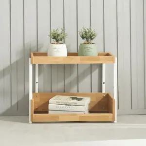 인우드가구 포트비 엘다 원목 2단 선반장 600