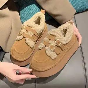 신발 털 버클 겨울신발 더블버클로퍼 방한 안감 슈즈 더블 로퍼 방한슈즈 겨울 모카신 여성신발