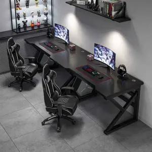 컴퓨터 책상 2인용 PC방 스타일 블랙 커플 듀얼 게이밍 60cm