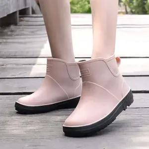 여성 여름 숏 장화 레인 부츠 장마 소나기 우기