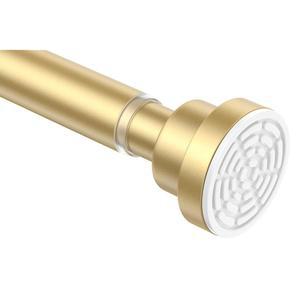 ZipGlo 골드 샤워 커튼봉 30-76인치 2.5-6.33피트 1PCS 샤워 커튼봉 드릴링 골드 샤워봉 미끄럼 방지 조절 샤워 커튼봉 욕실 창문 거실용 녹슬지 않음