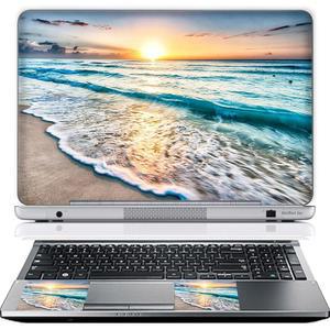 17.3인치 노트북 스킨 스티커 커버 프리미엄 아트 데칼 장식 (손목 패드 2개 포함) - 선셋 비치