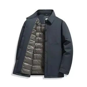코아픽샵 남자 키작남 패딩 점퍼 구스다운 솔리드 칼라 버튼다운 겨울 꾹4