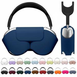 [미국배송] 애플호환 AIRPODS MAX 스마트 케이스 커버용 MAXJOY 수면 모드가 있는 MAX용 소프트 PU 가죽 보호 커버 액세서리 PRO 헤드폰용 먼지 방지 여행용 휴대용 케이스 다크 블루
