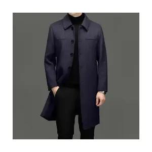 올요아 남자 키작남 하프 코트 겨울 도톰 롱 울 터틀넥 캐주얼 모직 보온 트렌드 꾹4