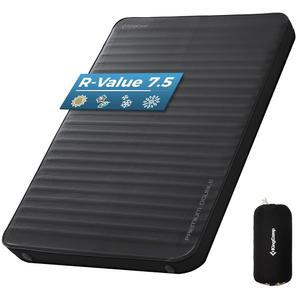 킹캠프 셀프 인플레이팅 캠핑 패드, 6인치 두께 또는 이상적인 3인치 THCik 고해상도 에어 & 폼 매트리스, 텐트 야외용 풀사이즈 더블 슬리핑 패드 2인용, 멀티 컬러, PVC 프리