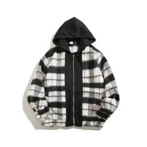 올요아 남자 키작남 후드집업 점퍼 가을 겨울 방학 투피스 후드 체크 코트 빈티지 커플 캐주얼 재킷 꾹4