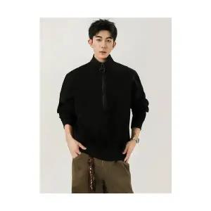 올요아 남자 키작남 후드집업 점퍼 빅 지퍼 하이넥 맨투맨 겨울 상의 캐주얼 커플 코트 꾹4