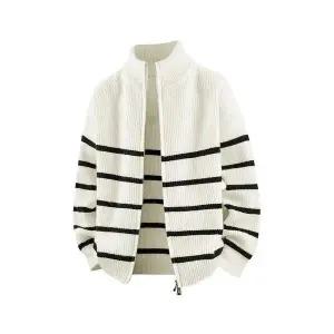 슬송렉샵 남자 키작남 집업 니트 가을 겨울 차이나 스트라이프 카디건 퀄리티 더블 캐주얼 꾹4