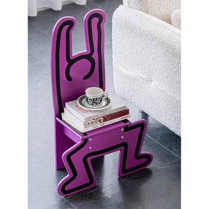 의자 등받이 노란색 아트 감성 스툴 컬러 낮은의자 키스해링