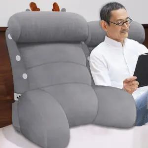 등쿠션 삼각 베개 소형 받 분리세탁 롱베개 블루