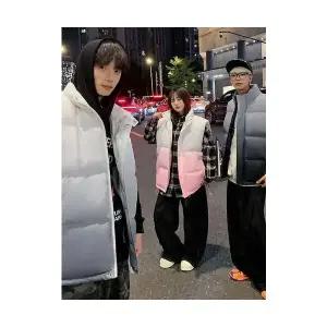 썬더볼츠 남성 남친 베스트 캐쥬얼 그러데이션 면 조끼 가을 겨울 도톰기모 캐주얼 나시 차이나넥 패딩 KKE