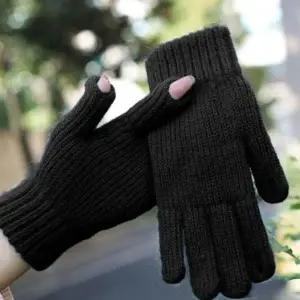 검지 니트 엄지 기모장갑 심플 여성장갑 스마트폰 스마트폰장갑 핑거홀 장갑 기모 여성 니트장갑
