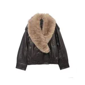 여자 가죽 자켓 재킷 추동 칼라 탈부착 라이크 점퍼 BE4