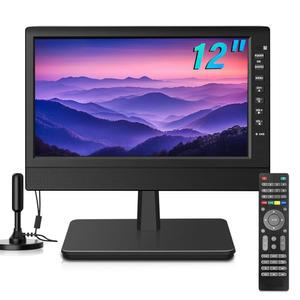 페이허 12인치 소형 TV HD 디스플레이 안테나 HDMI AV USB 포트 내장 디지털 튜너 및 주방 RV 여행용 컴팩트 디자인 포함