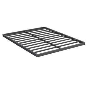 우즈로 2인치 킹 벙커보드 전용, 스틸 슬랫이 있는 로우 메탈 박스-스프링 프레임, 퀵 락 침대-슬랫 교체, 무소음 매트리스 서포트 베이스, 덮개가 침대 프레임 액세서리, 블랙