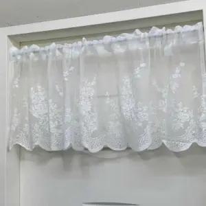 주방 창문가림막 레이스 짧은커튼 화이트 쪽커튼 창문가림막 주방창문 가리개 쪽