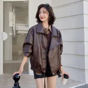 깜도리 여자 키작녀 가죽 자켓 가을 겨울 아우터 트렌치 코트 꾹4