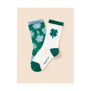 매장정품 빈폴 BEANPOLE 키즈 네잎클로버 양말 2족 세트 그린 (BI57KTU03M) BI57KTU03M 227342