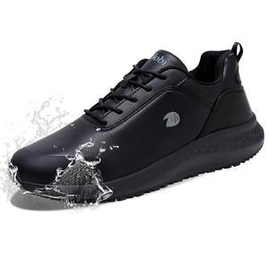 델로비 논 슬립 작업화 남성용 방수 주방 셰프 레스토랑 워킹 스니커즈 편안한 음식 서비스 가죽