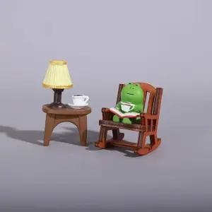 책읽는 개구리 책상 흔들의자 송진 풍경 흔들의자 대 읽는