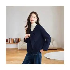 템퍼티샵 여성 리버시블 울 코트 가을 겨 쇼트 모직 SOH4