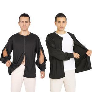 암 지퍼 코지 포트가 있는 CEBIL 투석 셔츠 배수 포켓이 양방향 의류 액세스